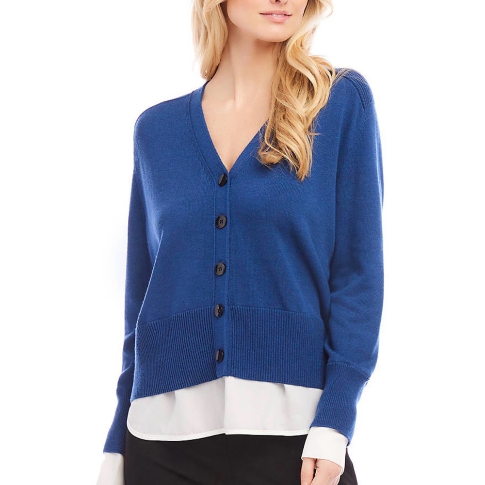 $148 Karen Kane Layered sweater cardigan women’s size small nwt